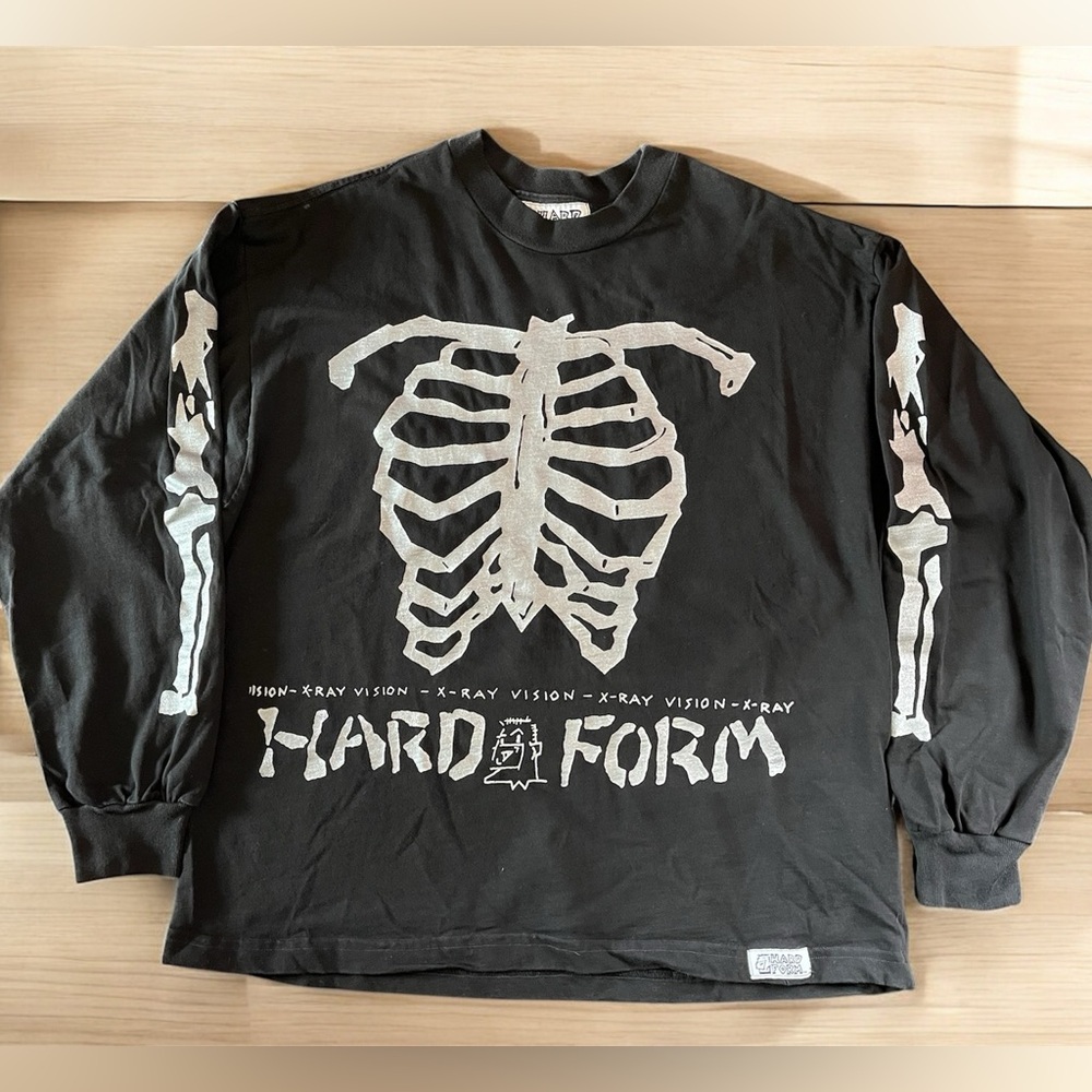 Rare Vtg Hard Form Surf Fetish California Long Sleeve X Ray Vision Skeleton Tee